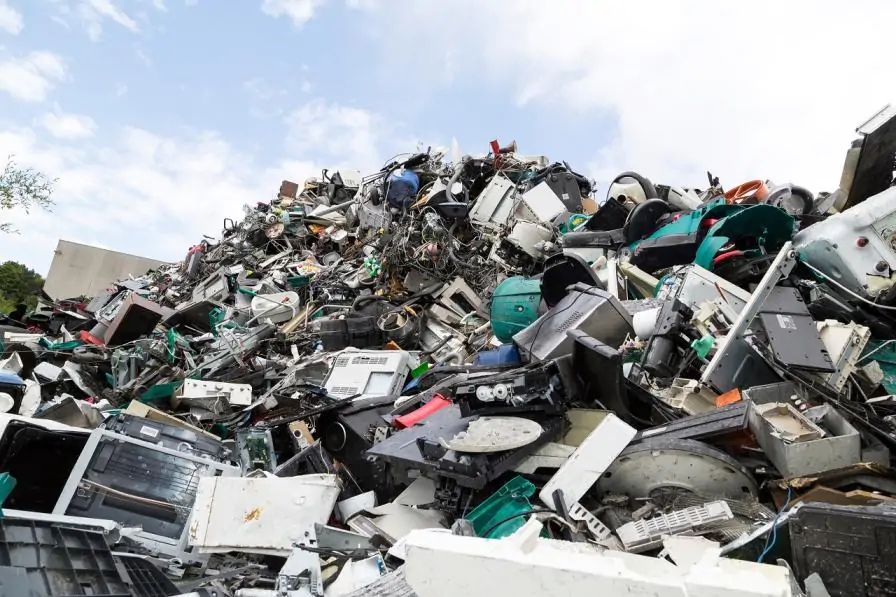 An illegal e-waste dump