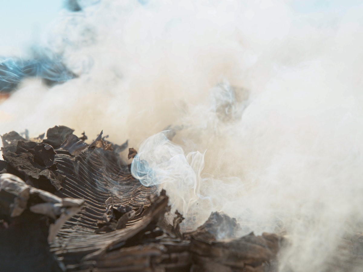 Fire at a landfill containing e-waste.